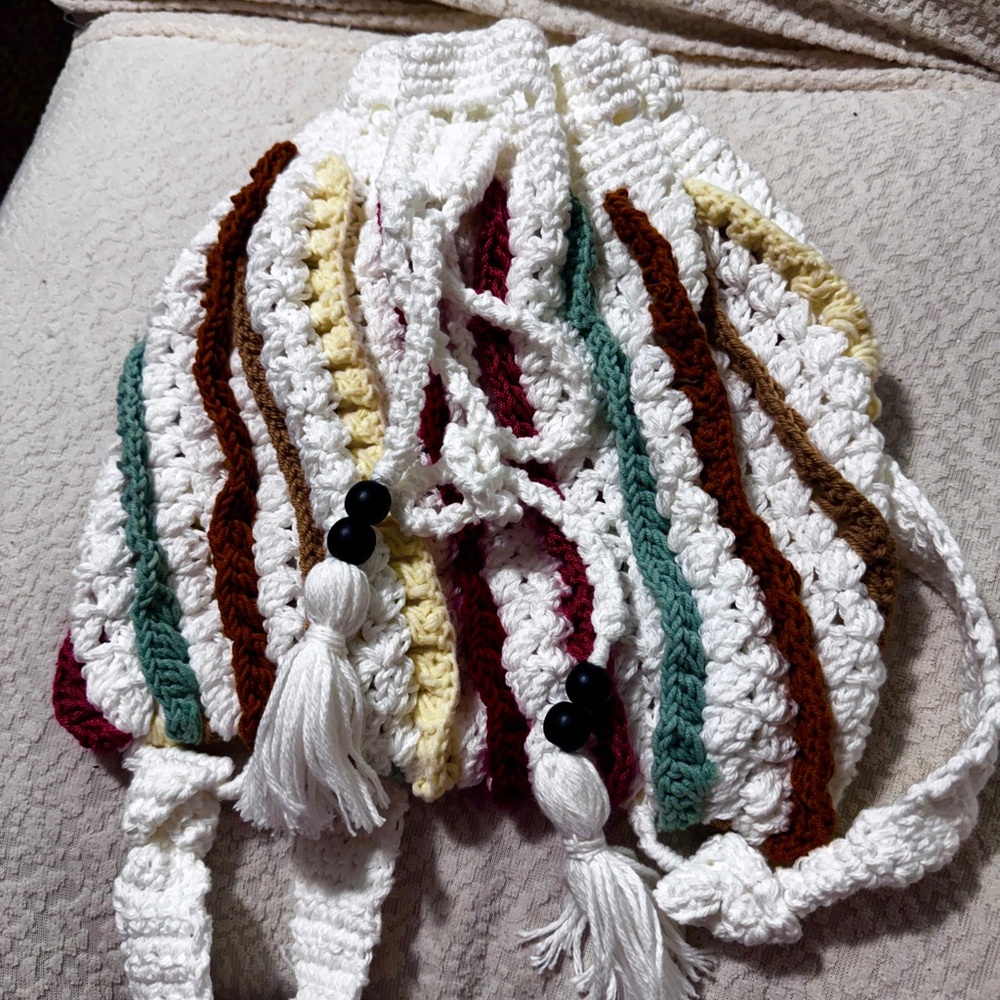 Multicolor Crochet Backpack